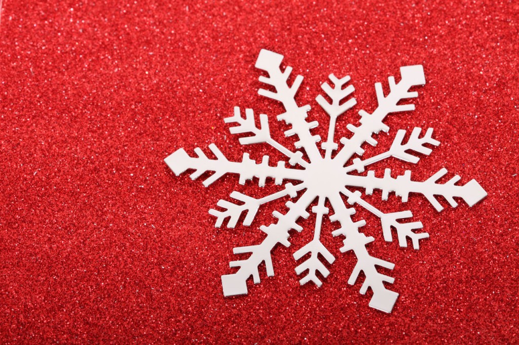 snowflake on red background